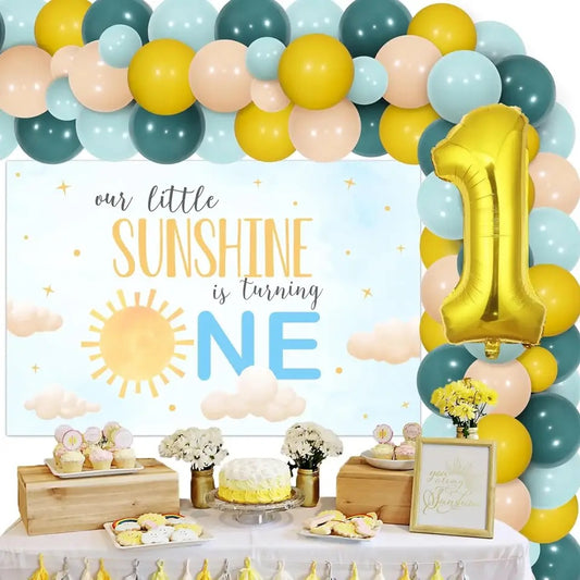 Golden Sunrise Soiree: Boho Sun 1st Birthday - Party Kit