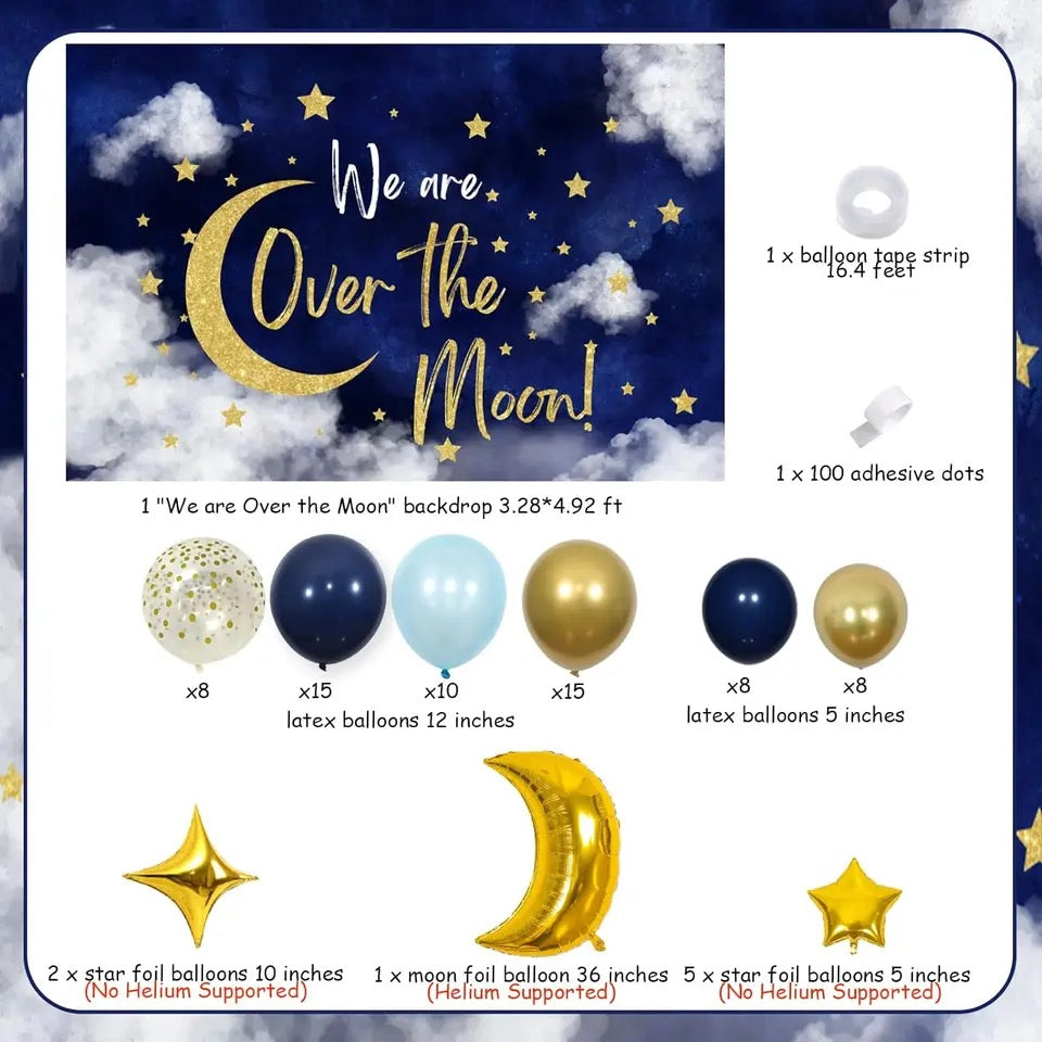 Cosmic Bliss Baby Shower: Over The Moon - Party Kit