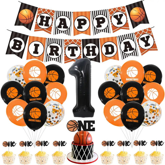 Bouncing Baby Slam Dunk: Basketball First Birthday - Party Kit