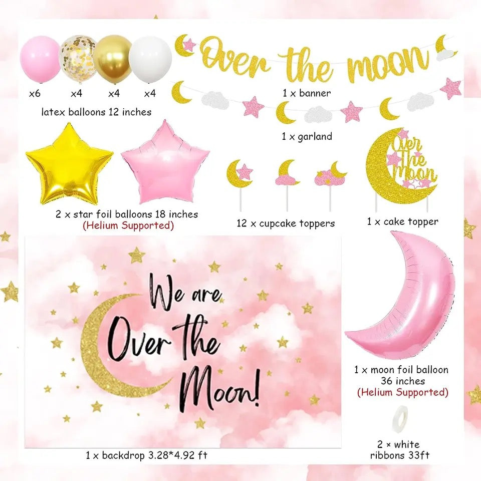 Cosmic Bliss Baby Shower: Over The Moon - Party Kit