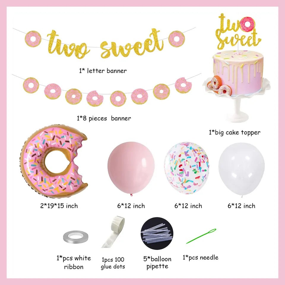 Two Sweet Donut Delight: Sugar Rush 2nd Birthday - Party Kit