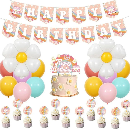 Hippie Chic Fest: Groovy Daisy Flower Birthday - Party Kit