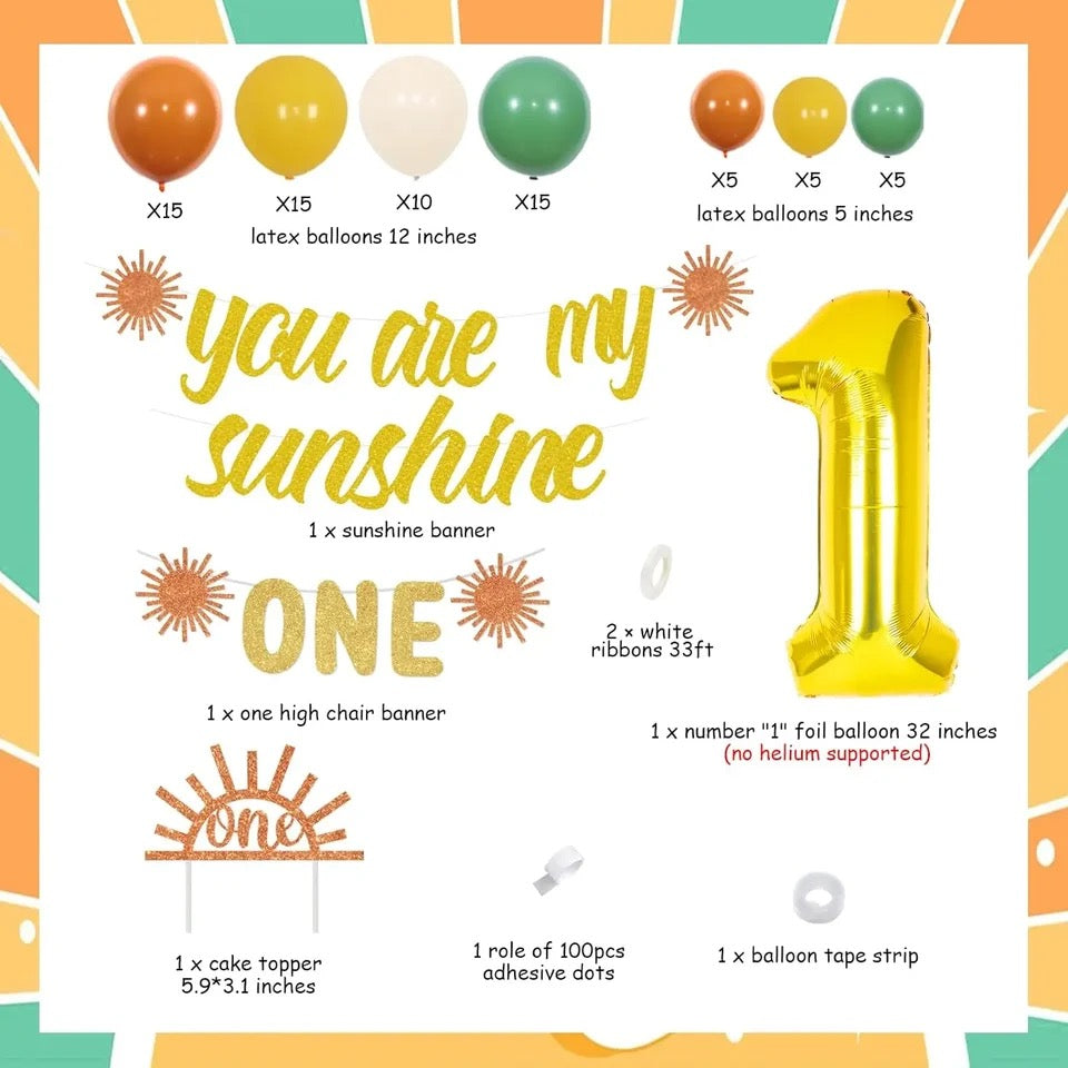 Boho Sun Bliss: 'You Are My Sunshine' 1st Birthday - Party Kit