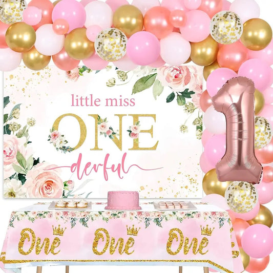 Onederful First Celebration: Pink Rose Gold Delight - Party Kit