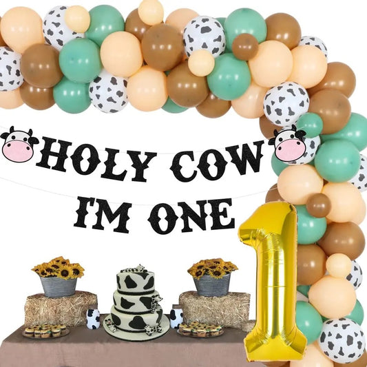 Holy Cow I'm One: 1st Birthday Farm Fun Set - Party Kit