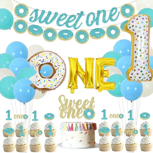 Donut Delight: Blue Sweet One 1st Birthday - Party Kit