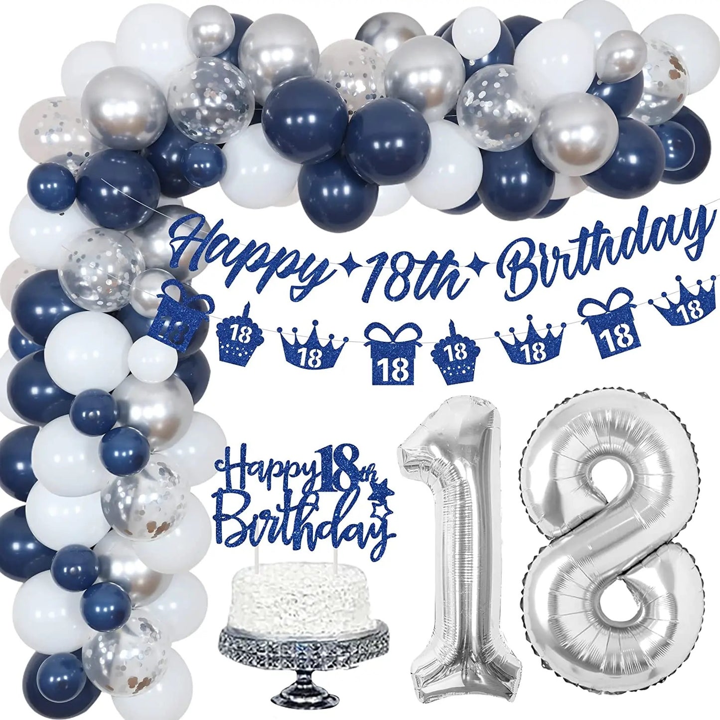 Adulting Anew: Navy Elegance - 18th Birthday Party Kit