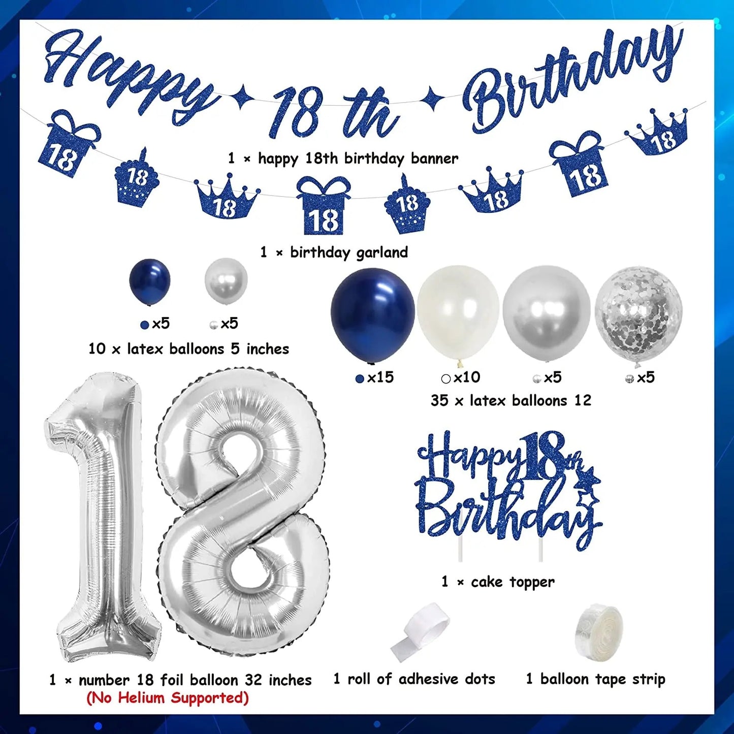 Adulting Anew: Navy Elegance - 18th Birthday Party Kit