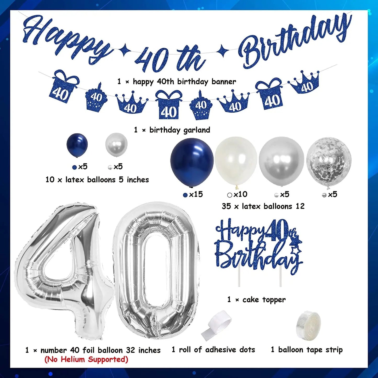 Fabulous Forty: Navy Grace - Party Kit