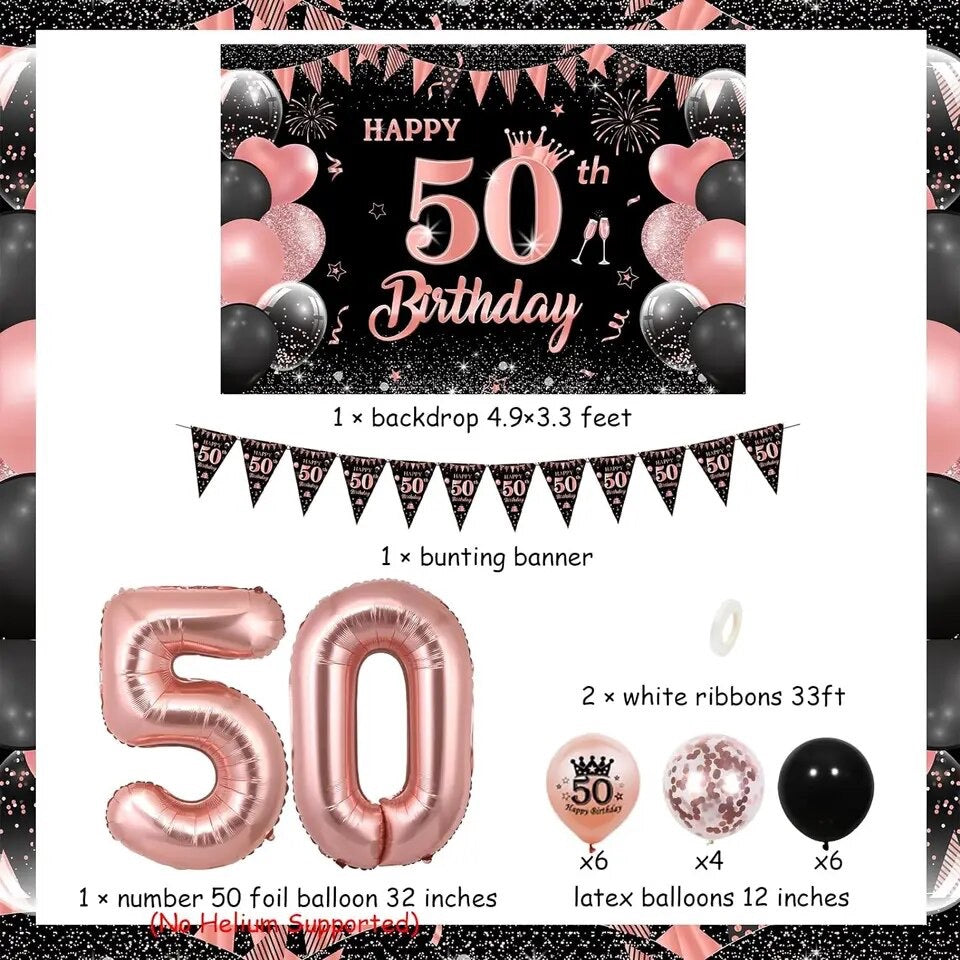 Golden Milestone: 50th Birthday Celebration - Party Kit