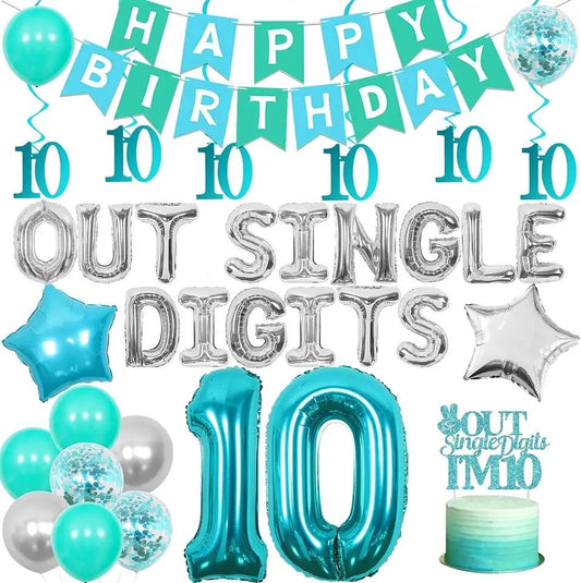 Turquoise Transition: Teal Blue 10th Birthday - Party Kit