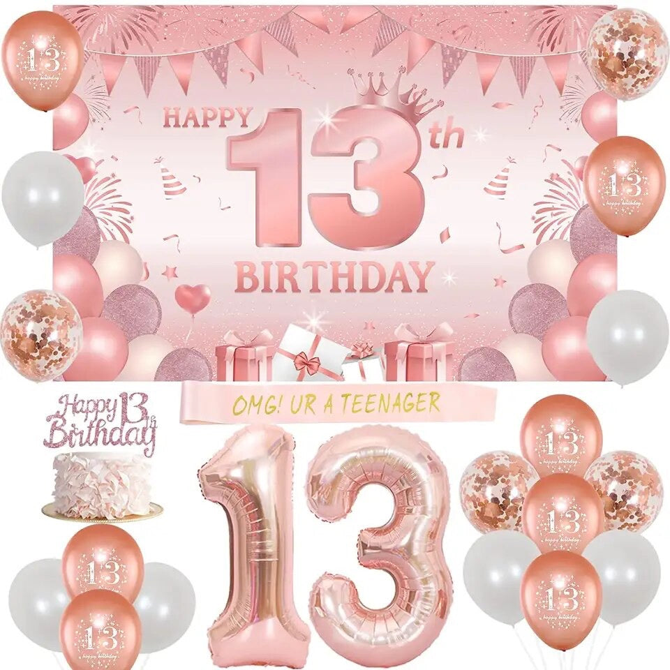 Teen Queen Dream: Rose Gold 13th Birthday - Party Kit