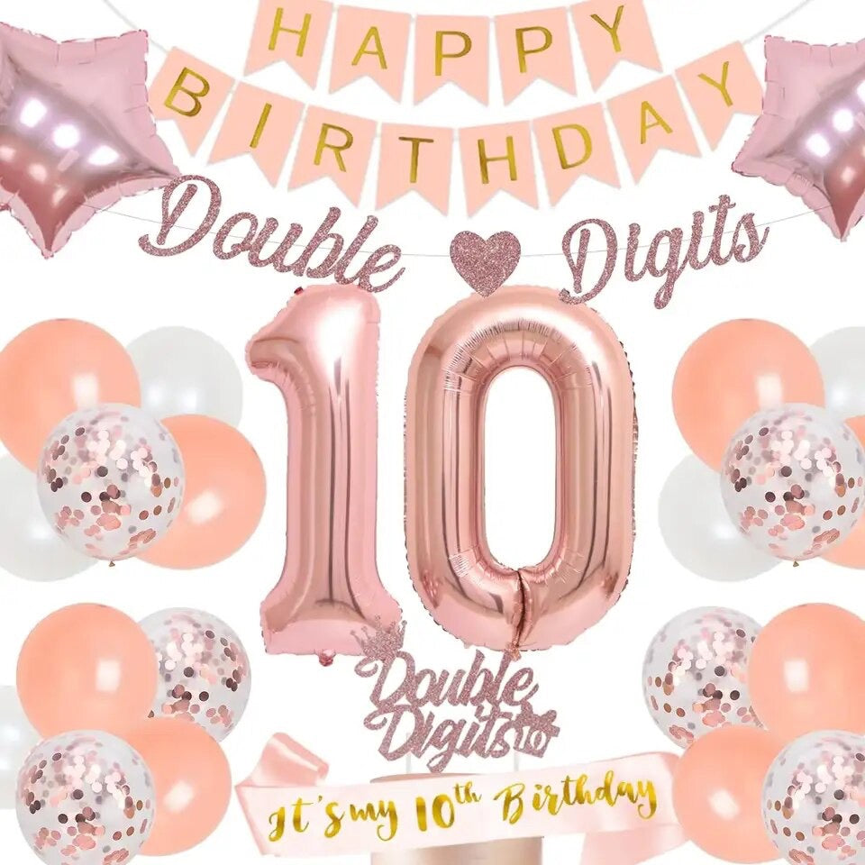 Decade Dazzle Celebration: 'Double Digits 10th' - Party Kit