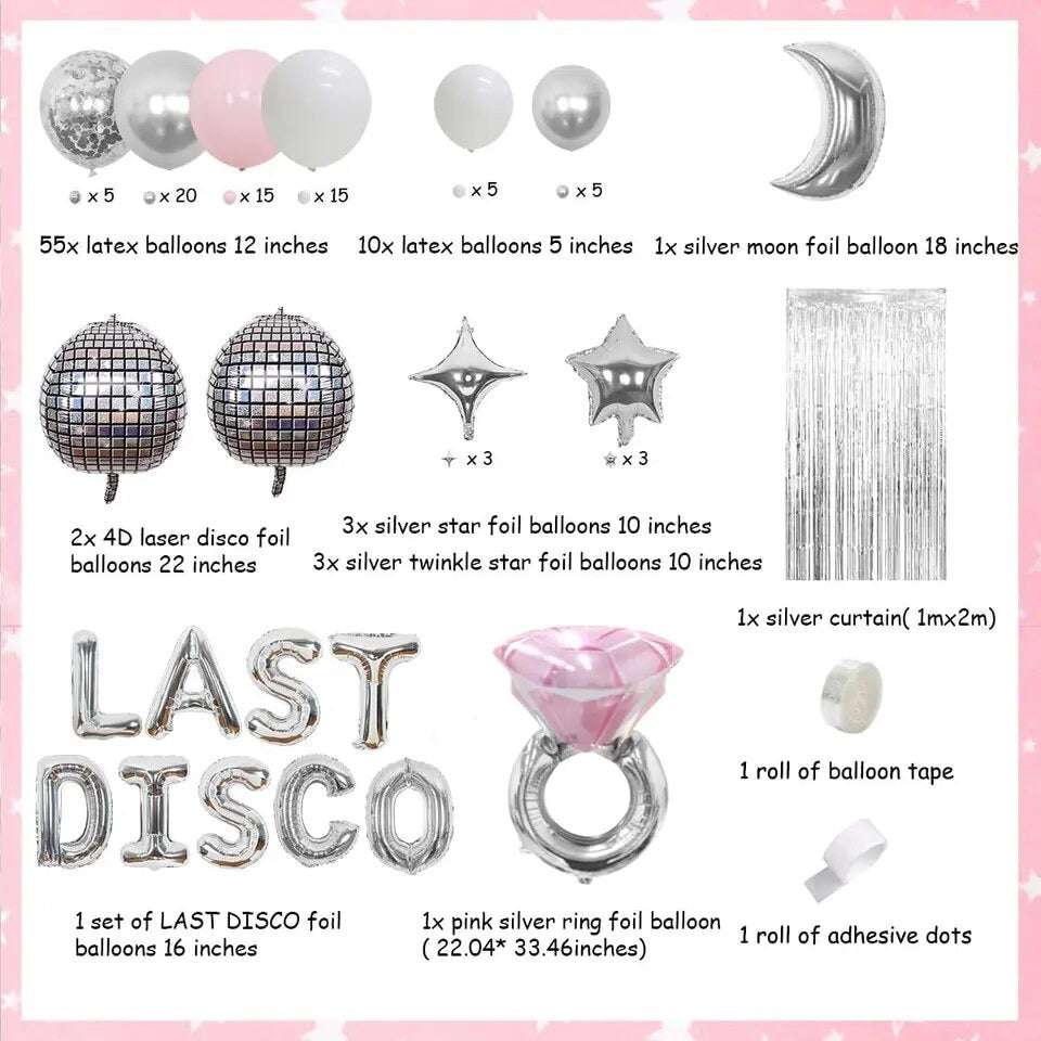 Last Disco Cowgirl Bachelorette Silver - Party Kit