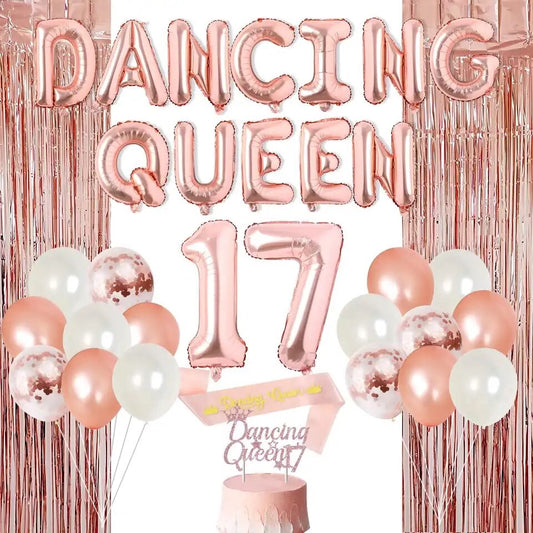 Dancing Queen 17th Rose Gold Birthday - Party Kit