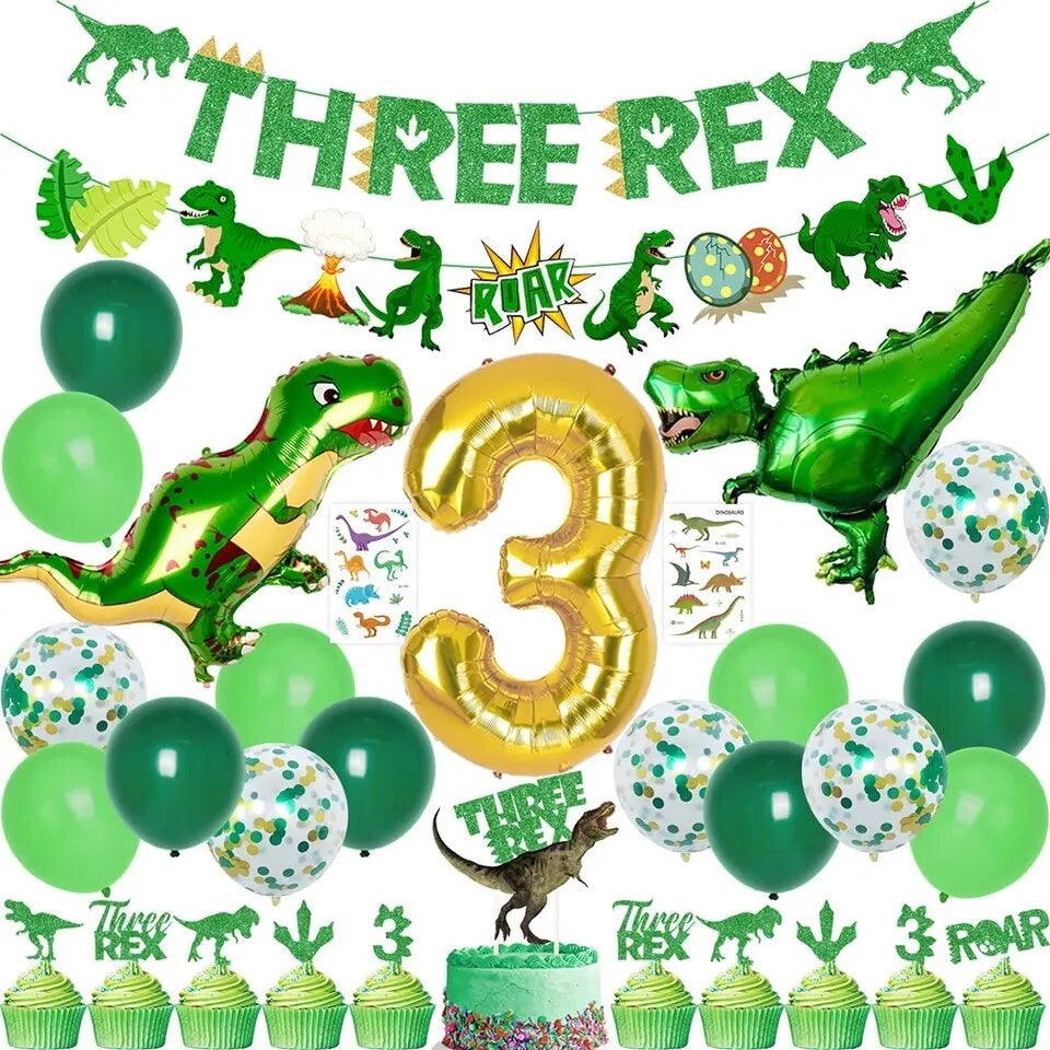 Jurassic Jubilee: Dino-Mite Three Rex 3rd Birthday Bash - Party Kit