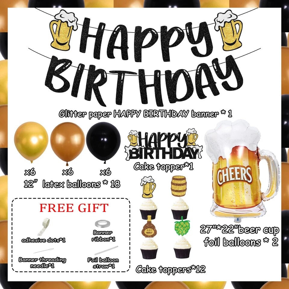 Cheers & Beers to Many Years – Classic Brew Bash Birthday - Party Kit