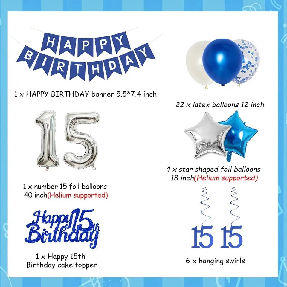 Blue Star 15th Birthday Bash - Party Kit