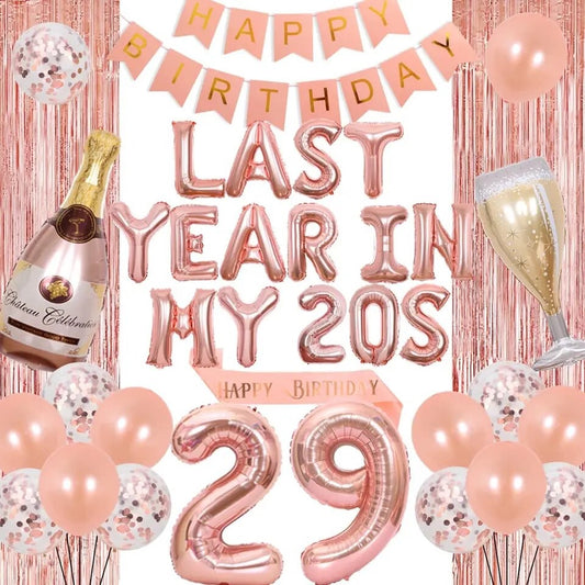 Last Year in my 20’s: Rose Gold Radiance 29th Birthday - Party Kit