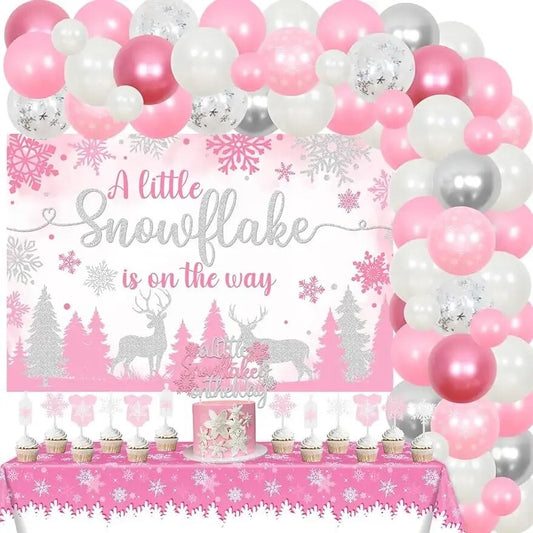 A Little Snowflake is on the Way: Winter Wonderland Baby Shower Decor - Party Kit