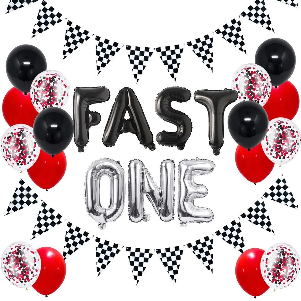 Race to Fun: Fast One Black & White Racing 1st Balloon Kit