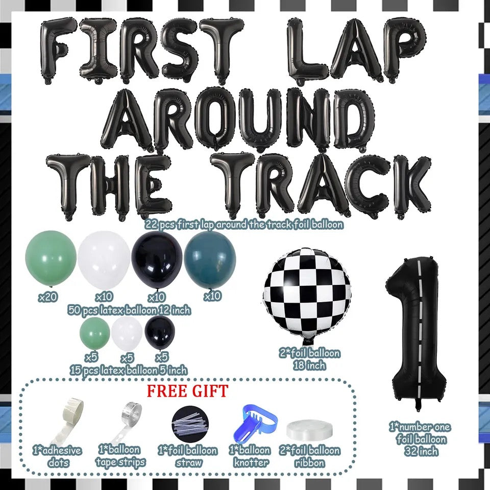 First Lap Around the Track: Baby Racer's 1st Birthday - Party Kit