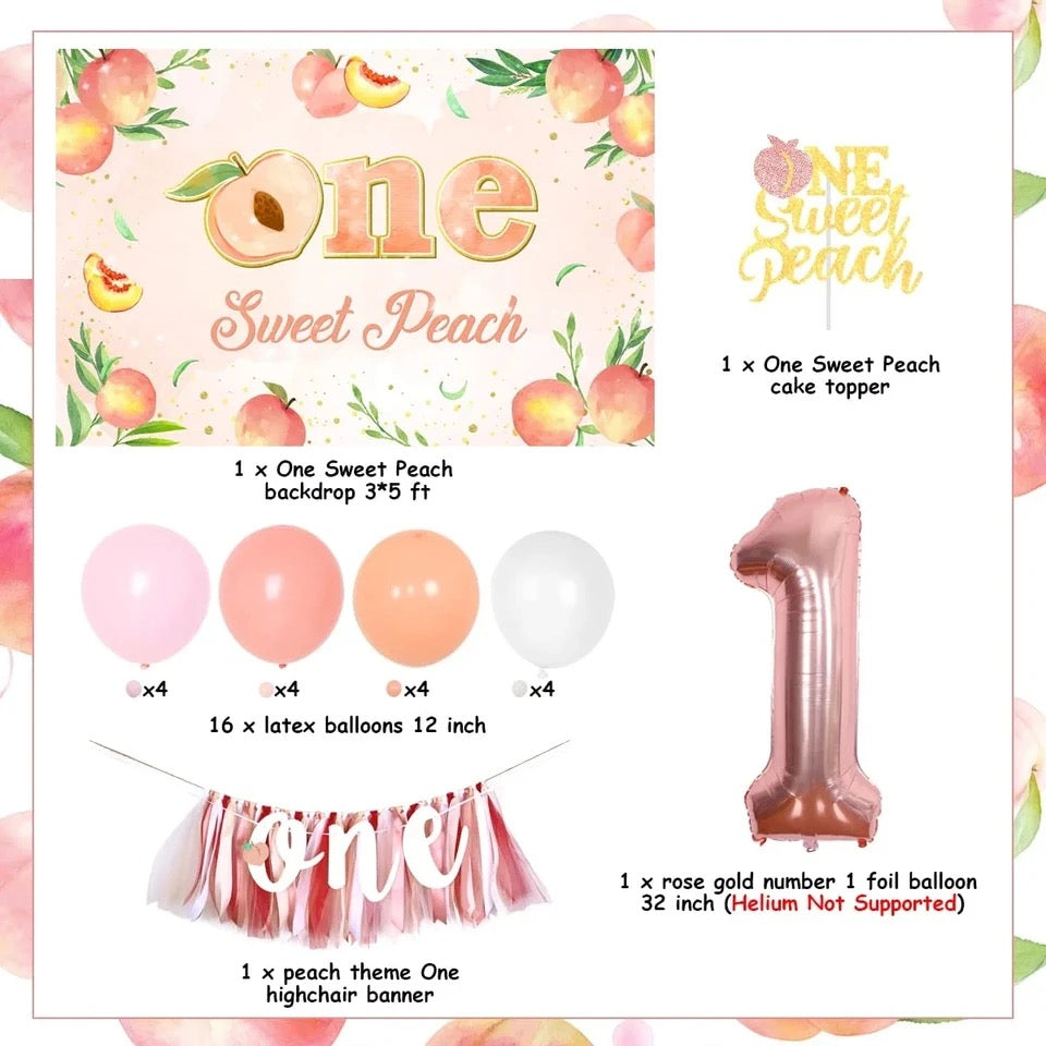 One Sweet Peach: Peachy Perfection Birthday - Party Kit