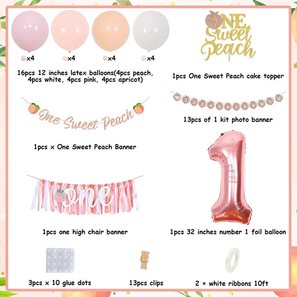 One Sweet Peach: Peachy Perfection Birthday - Party Kit