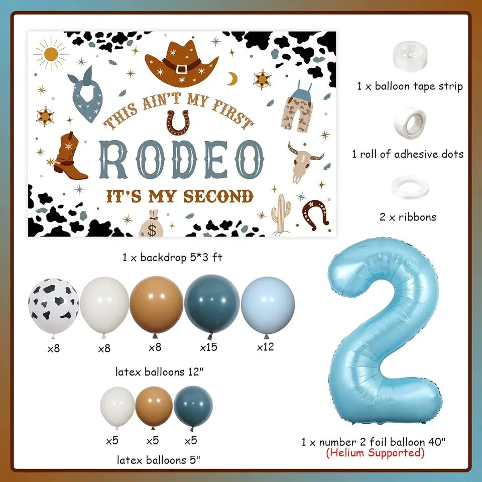 Wild West Wonders: This Ain't My First Rodeo Western 2nd Birthday - Party Kit