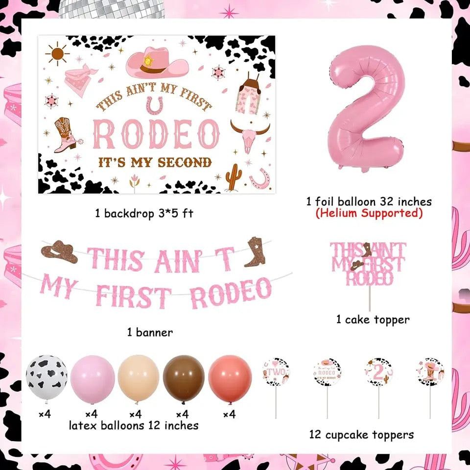 Cowgirl Charm: 'Not My First Rodeo' 2nd Birthday - Party Kit