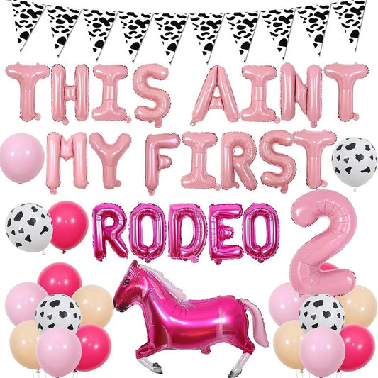 Little Cowgirl's 2nd Birthday Celebration Kit: 'Pink Rodeo - Party Kit