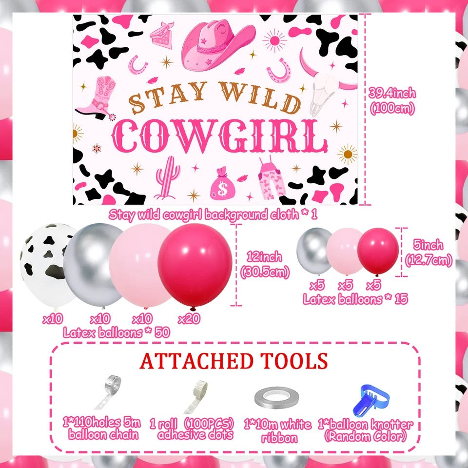 Stay Wild Cowgirl: Wild West Whimsy Retro Rodeo - Balloon Kit