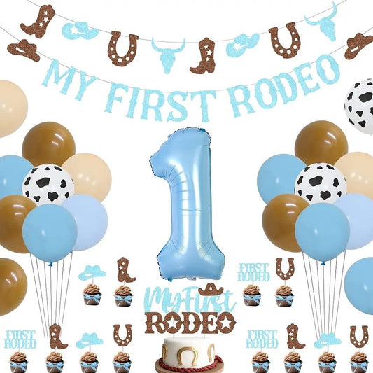 Blue Bandit's First Rodeo: Ultimate Cowboy 1st Birthday - Party Kit