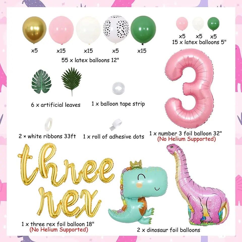 Three-Rex Dinosaur 3rd Birthday - Party Kit