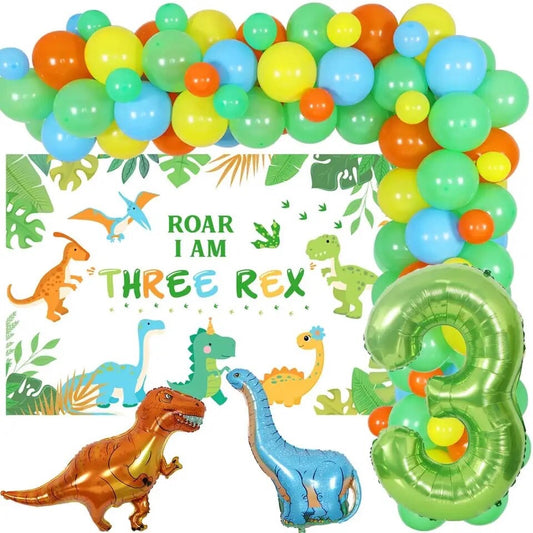 Three-Rex Dinosaur 3rd Birthday - Party Kit