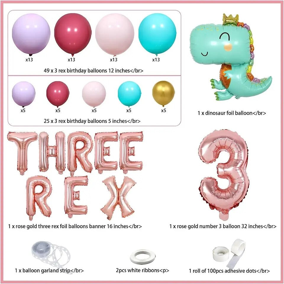 Three Rex: Triassic Triumph Dino-Mite Balloons - Party Kit