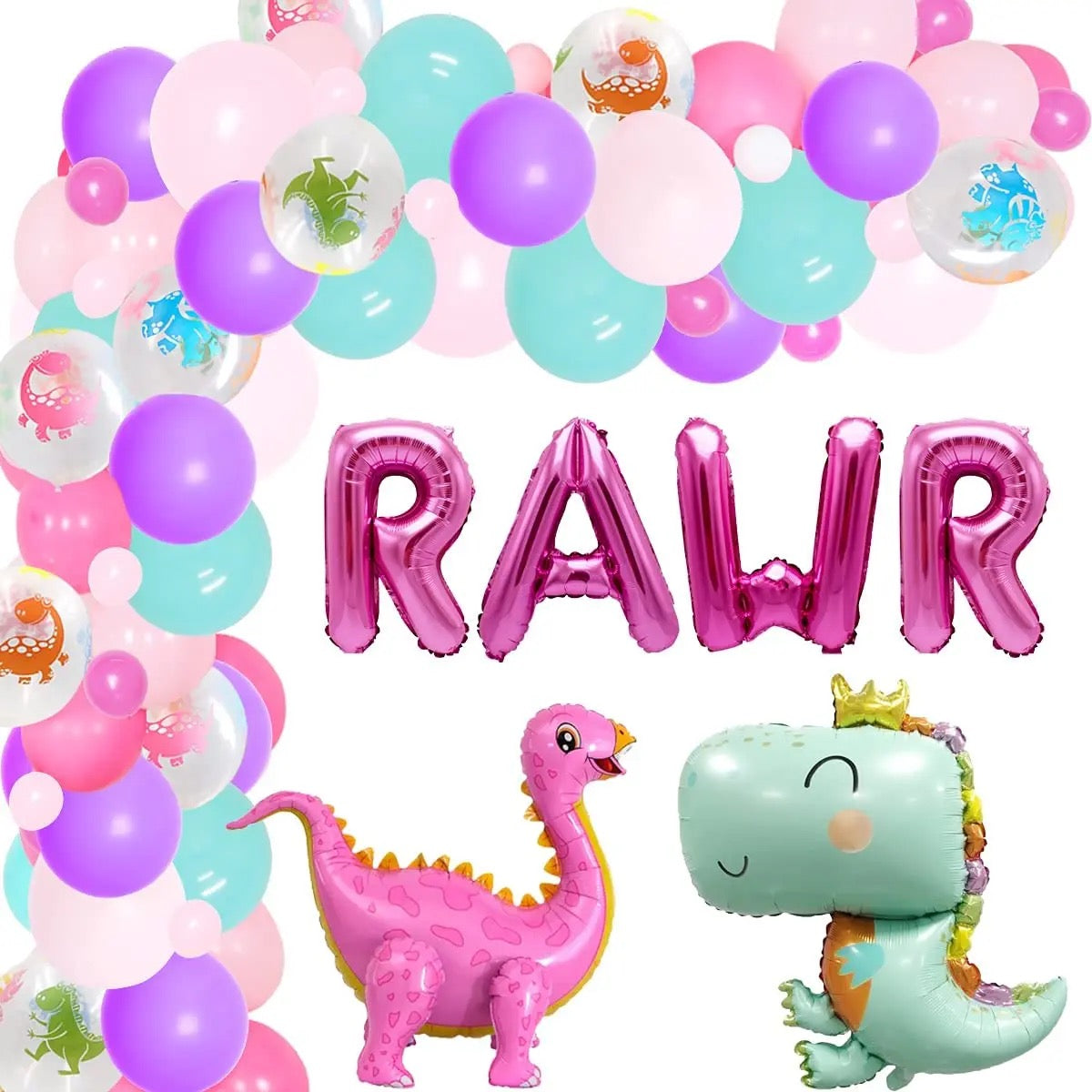 Prehistoric Pastel Joy: ROAR Dinosaur Balloons - Balloon Kit