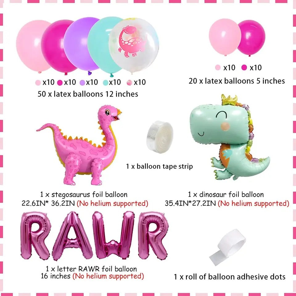 Prehistoric Pastel Joy: ROAR Dinosaur Balloons - Balloon Kit