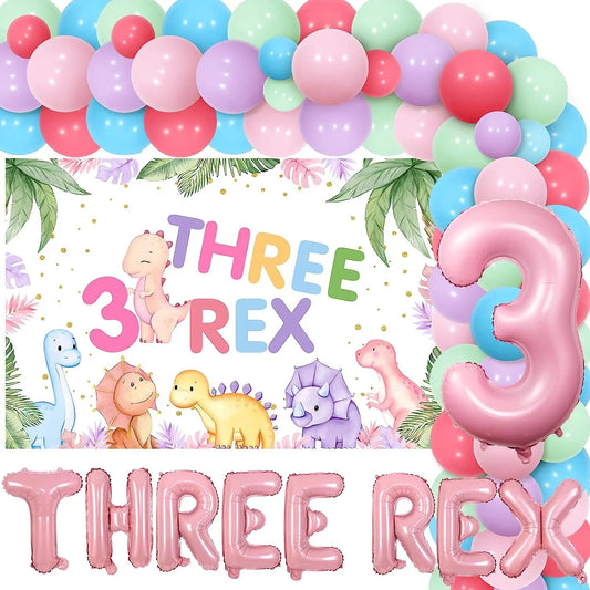 Three-Rex Dinosaur 3rd Birthday - Party Kit