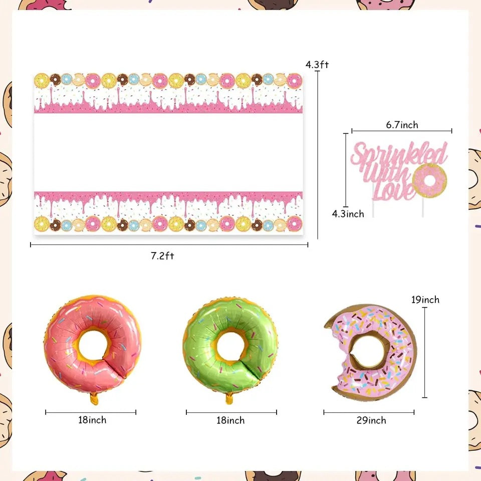 Doughnut Delight: Pink 'Sprinkled with Love' Birthday - Party Kit