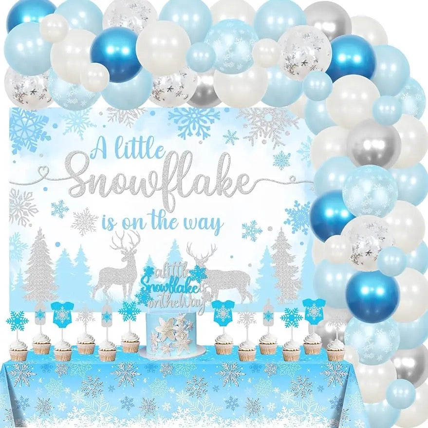 A Little Snowflake is on the Way: Winter Wonderland Baby Shower Decor - Party Kit