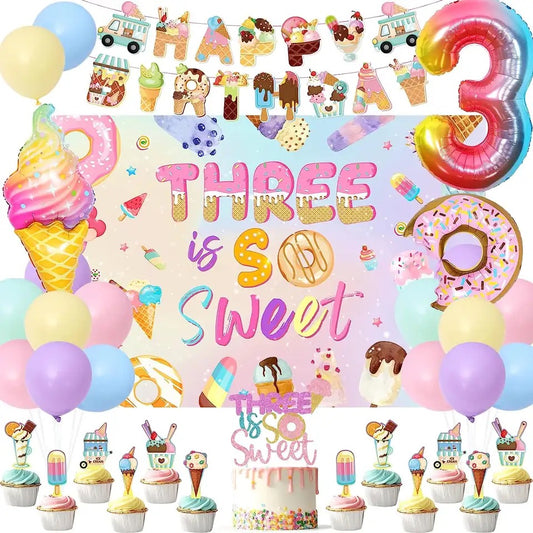 Triple Treat Fiesta: Three Is So Sweet - 3rd Birthday - Party Kit