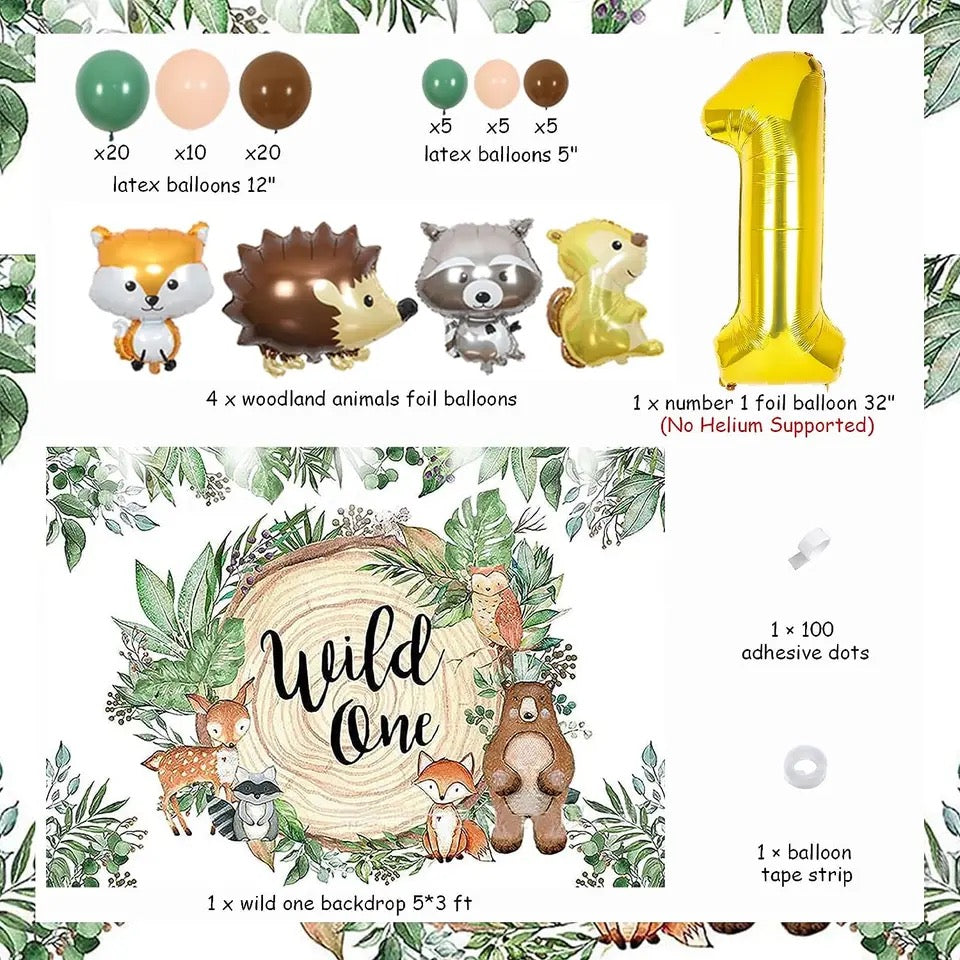 Into the Wild: Woodland 1st Birthday - Party Kit